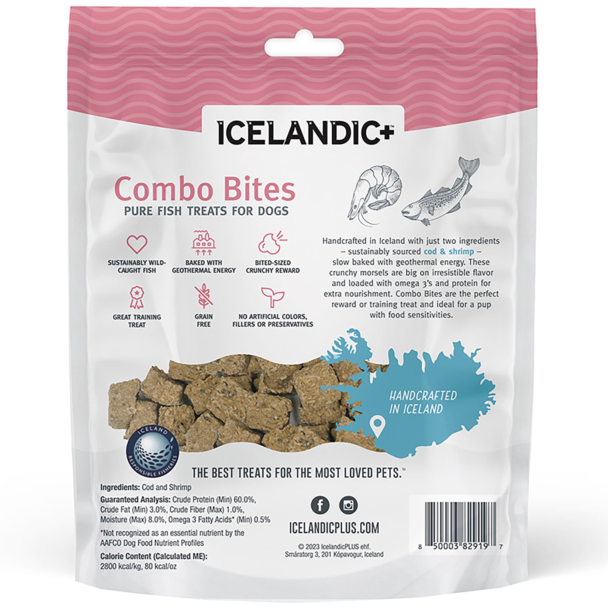 Icelandic+ Cod & Shrimp Combo Bites Dog Treat 3.0-oz Bag