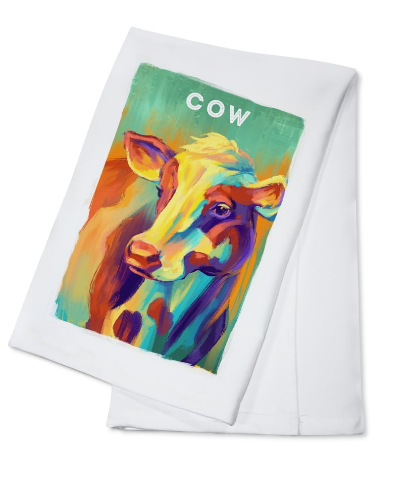 Cow Black Tea Towel - Dish Cloth 60x65cm