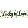 thumbnail image 4 of Lucky in Love St Patrick's Day Green Shamrock Design Backdrop Wedding Decor Event Party Banner Background Valentine's Day, 4 of 8