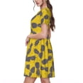 thumbnail image 2 of Naloa Summer Pineapple Print Womens Summer A-Line Dress with Pockets,Short Sleeve Dresses,Flowy Beach Swing Dress for Vacation Travel, 2 of 6