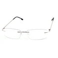 thumbnail image 3 of Agstum Titanium Alloy Flexible Rimless Hinged Optical Rectangle Eyeglasses Frames for Mens, 3 of 5