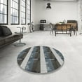 thumbnail image 4 of Ahgly Company Machine Washable Indoor Square Transitional Dark Goldray Black Area Rugs, 3' Square, 4 of 7