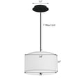 thumbnail image 2 of 2 Light Pendant 18"w White Linen Shade with Diffuser, Black Cord, 2 of 5