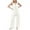 White, variant on WENWU Womens Summer 2 Piece Sets Casual V Neck Sleeveless Tunic Tops Matching Sets Wide Leg Beach Outfits Womens Snowmobile Pants Women Pant Suit