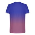 thumbnail image 4 of ZCFZJW Mens Ombre Shirts Casual Summer Short Sleeve Gradient Color Print Crewneck Basic Workout T-Shirts Loose Soft Cotton Pullover Tops Blue XL, 4 of 5
