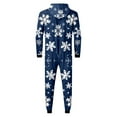 thumbnail image 5 of Mrzhqd Matching Christmas Pajamas For Family Men Christmas Pajamas Long Sleeve Snowflake Print Onesie With Hooded Fall Winter Sleepwear,Blue,Size L, 5 of 6