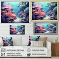 thumbnail image 4 of Designart "Aqua And Rose Subaquatic Realm" Coastal Coral Under Water Floater Framed Wall Art Living Room, 4 of 5