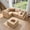 Beige, variant on Ovios 95" Modular Couch with Ottoman, Modern Plush Corduroy Cloud Sectional Sofa, Gray