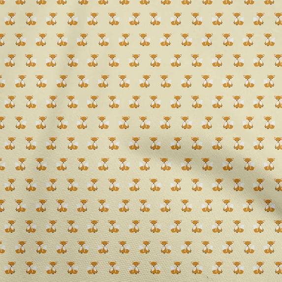 oneOone Viscose Jersey Light Yellow Fabric Animal Quilting Supplies Print Sewing Fabric By The Yard 60 Inch Wide