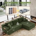 thumbnail image 3 of Aukfa 96" Cloud Sectional Couch, Modular L Shaped Boneless Sofa with Right Facing Chaise&2 Storage Pockets, Green, 3 of 8