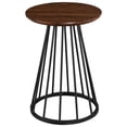 thumbnail image 3 of Table d'Appoint en Bois Moderne de 16 Po avec Base en Métal - Noyer Foncé / Noir, 3 of 5