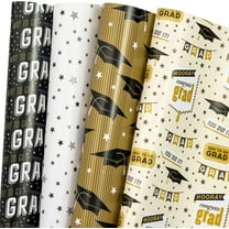 Graduation Wrapping Paper Sheet - 12 Sheet with 4 Different Classic Design for Boy, Girl, Men, Women - 27.5 x 19.6 inches Per Sheet