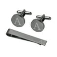 thumbnail image 1 of Uxcell Gemelos, Clip de Corbata Inicial y Juego de Gemelos para Hombres Clásico de Cobre, Letra A (Negro), 1 of 6