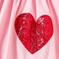 thumbnail image 5 of Hpapadks Girls Outfits Long Sleeve Valentine's Day Sequin T Shirt Dress Tops Heart Prints Pants Headbands Outfit Girls' Clothing Sets, 5 of 6