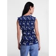thumbnail image 4 of Scenario Women's Smocked Sleeveless Button Front Top, Sizes XS-XXXL, 4 of 6