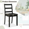 thumbnail image 3 of PRZL Wood Dining Chairs Set of 2 Black- Wooden Armless Kitchen Chairs with Solid Rubber Wood Legs, Non-Slip Foot Pads, Max Load 400 Lbs, Farmhouse Style High Ladder Back Wooden Dining Room Chairs, 3 of 17