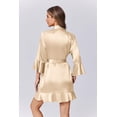 thumbnail image 5 of Ekouaer Silk Robes for Women White Ruffle Bridesmaid Sexy Robe for Wedding Day Bridal Robes Satin Bathrobe Soft Sleepwear, 5 of 6