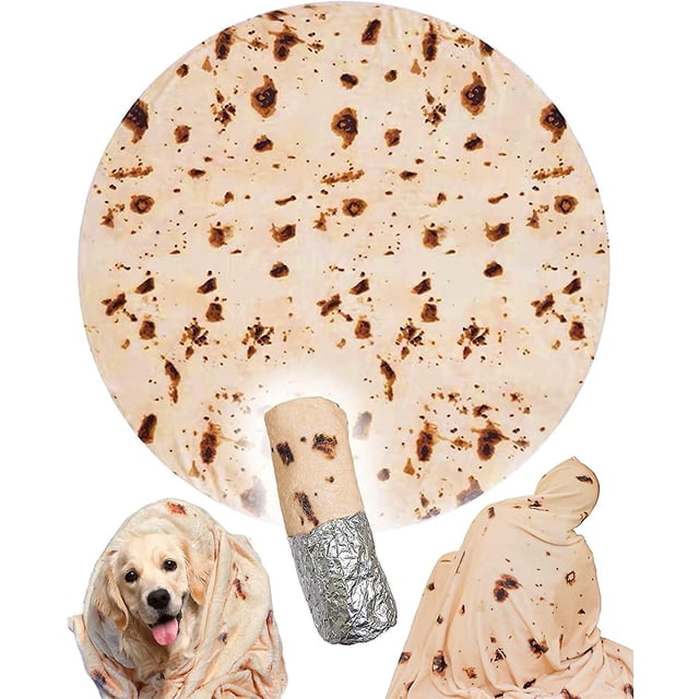 Manta de tortilla de burrito manta redonda novedosa para ser un burrito humano gigante YUANXCMXG
