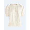 thumbnail image 5 of Free Assembly Women's Ribbon Cable Knit Sweater with Short Sleeves, Lightweight, Sizes XS-XXL, 5 of 5