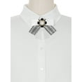 thumbnail image 4 of INSPIRE CHIC Satin Bow Ribbon Lace Trim Shirt Rhinestone Brooch Ties White, 4 of 4