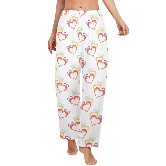 Ladies Sleeping Pajama Pants - Hollow Hearts - Women's Pajamas - XS