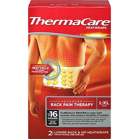 ThermaCare HeatWraps of 2 Lower Back & Hip L/XL Large & Extra