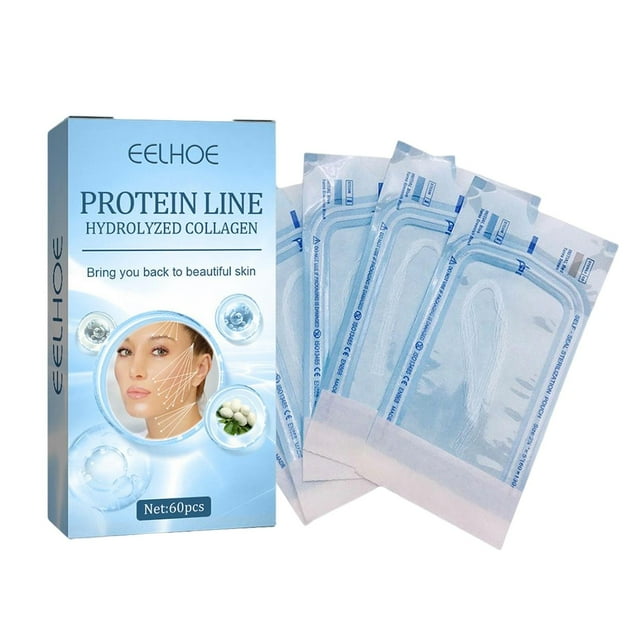 Yinanstore 60Pcs Protein Threads Wrinkle Firming Absorbable for Women, Filler, Lift Silk Thread Silk Threads No Needle