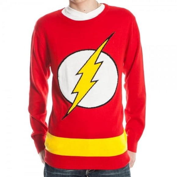 DC Comics Flash Logo Red Knit Adult Sweater Large