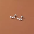 thumbnail image 2 of GKNET Womens Silver CZ Curved Bar Stud Earrings Surgical Steel Dainty Trendy Jewelry, 2 of 4