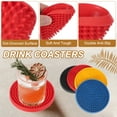thumbnail image 3 of Uxcell 6Pack Non-Slip Drink Coasters, Round Desk Coaster for Drinks Tabletop Protection Cups Mat for Office Home Coffee Bar Decor, Red(0.12" Thickness), 3 of 6
