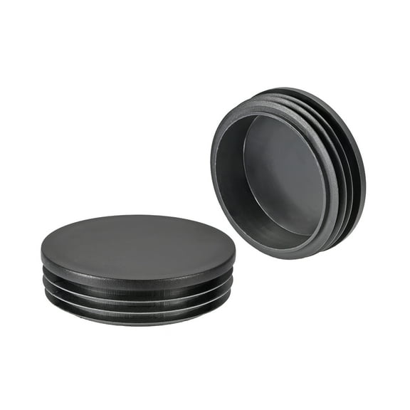 2 pcs 90mm Dia Plastic Tubing Plug Round Post End Caps for Handrail Stair Newel Guardrail Tube Black