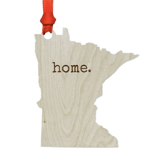 Laser Engraved Wood US State Christmas Ornament, home., Michigan, Includes Ribbon and Gift Bag