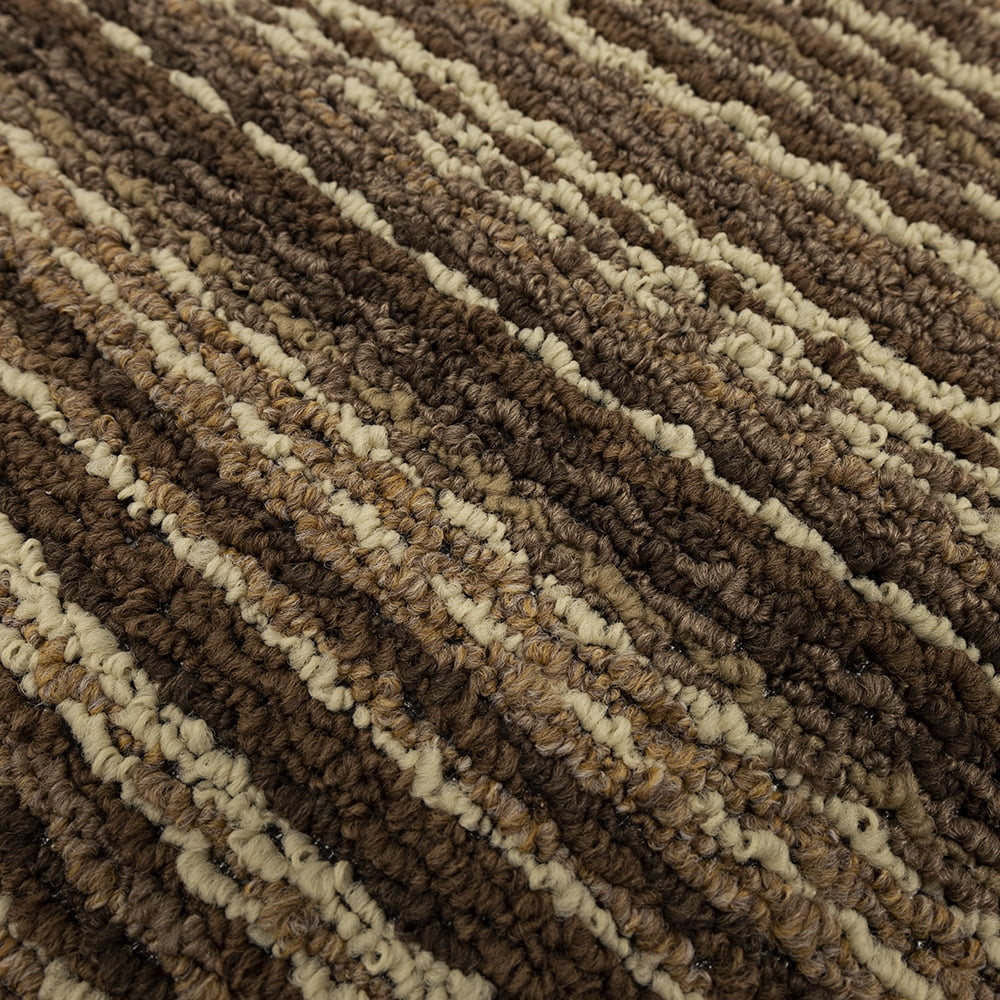 (2 pack) Mainstays Woven Apollo Striped Indoor Polypropylene Tan and Chocolate Runner Rug, 1'7.5" x 6'