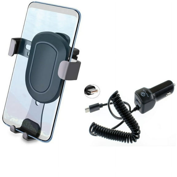 Type-C 3.1A Charger w Holder Air Vent Car Mount for OnePlus 6, 7 Pro - Razer Phone 2 - RED Hydrogen One - Samsung Galaxy S9 Plus, S8  S8, S10 Plus active S10e 5G Note 9 8 A9 A50 - Sonim XP8