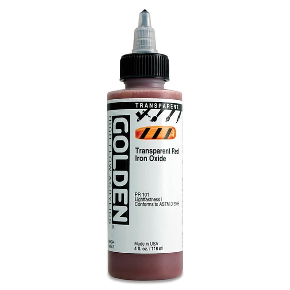 Golden High Flow Acrylic, 4 oz., Transparent Red Iron Oxide