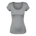 thumbnail image 4 of Emmalise T-Shirt à Manches Courtes pour Femme, Col Rond, Ensemble Économique (3 Pk Hth Gris Violet Rouge Grand), 4 of 4