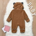 thumbnail image 5 of Toddler Boys Romper - Warm Windproof Long Sleeve Bear Hooded Winter Jumpsuit Romper Baby Winter Clothes Baby Christmas Outfits 12-18 Months, 5 of 5