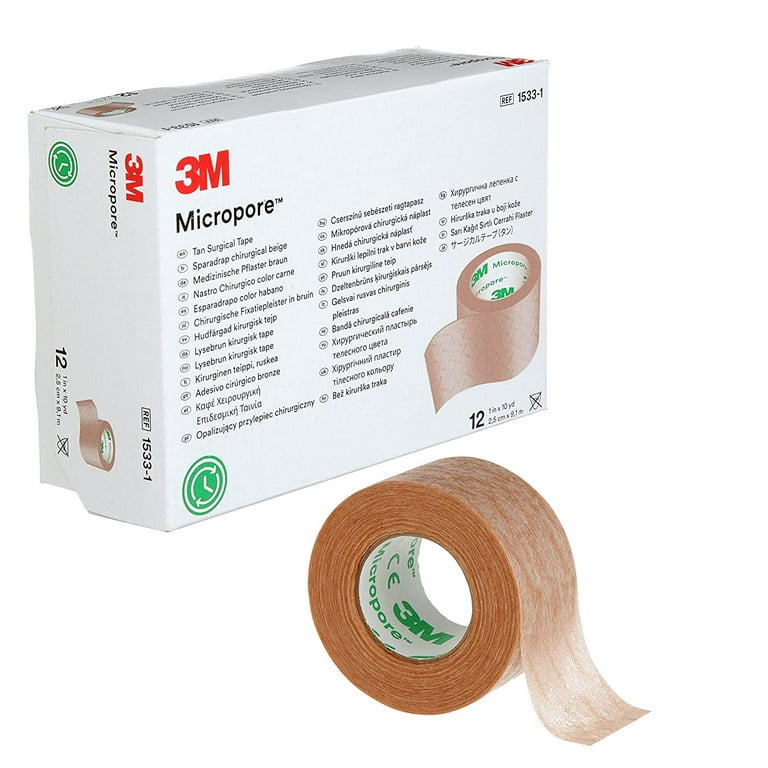 3M Medical Tape Micropore Easy Tear Paper 1/2 inch x 10 Yard White, 1 Roll - 1530-0