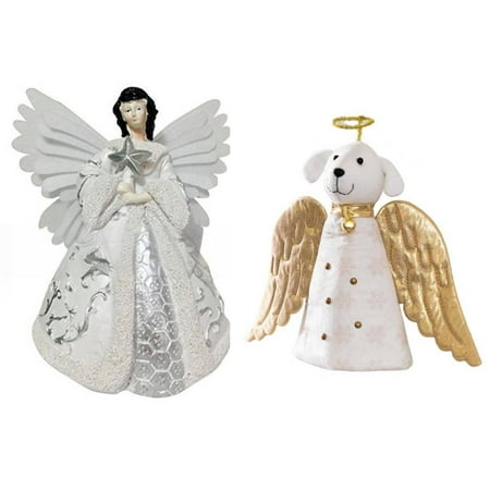HIBIBUD 2Pcs Christmas Tree Topper Lighting Effect Enhancement Led Christmastree Compatible with Various Tree Types Stable Installation Design Led Christmastree Black&White