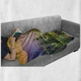 thumbnail image 6 of Nature Soft Flannel Fleece Throw Blanket, Golf Resort Park in Spring Season Trees Sunset Hills and Valley End of the Day, Cozy Plush for Indoor and Outdoor Use, 70" x 90", Multicolor, by Ambesonne, 6 of 6