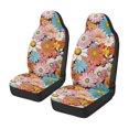 thumbnail image 4 of KUIFORTI Colorful Hippie Flower Seat Covers for Car Soft Car Seat Protector Front Seats Only Elastic Fabrics Full Protection Cars Interior Cover Easy Installation Universal Fit Cars Sedans SUV, 4 of 7