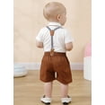 thumbnail image 4 of CARETOO Baby Boy Clothes Suits Beret Hat Suspender Shorts Pants Bow Tie Outfit Wedding Set 12-18 Months, 4 of 15
