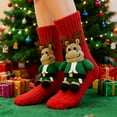 thumbnail image 4 of 3D Knit Animal Socks, Hugging Animal Socks, Christmas Animal Socks Hand Crocheted, Warm and Soft Long Stocking Stuffers Sock, Fun & Adorable Christmas Gift J, 4 of 5