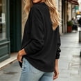 thumbnail image 6 of Long Sleeve Cotton Shirts Tops Women Fashion V Neck Button Solid Color Long Sleeve Pullover Top Black Xl, 6 of 6