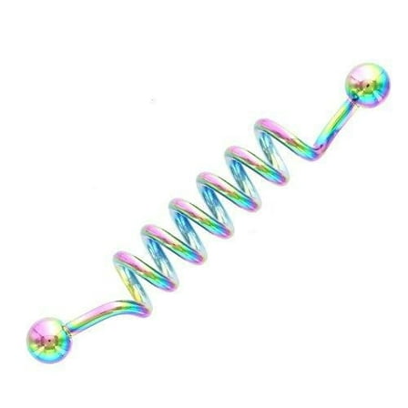 IndustriaL Bar Titanium Industrial Cork Screw Barbell 14g 1/2