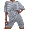 thumbnail image 1 of MKLEKYY Pantalones Cortos Mezclilla Mujer conjunto de Top y Pantalones Cortos de Manga Corta para Mujer Traje Deportivo Informal Traje Deportivo de Dos Piezas, 1 of 3