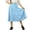 Blue, variant on CYRBOKO Kids Flowy Skirts for Girls, Loose Casual Summer/Spring Elastic Waist Casual Skirts White Size 10-11 T