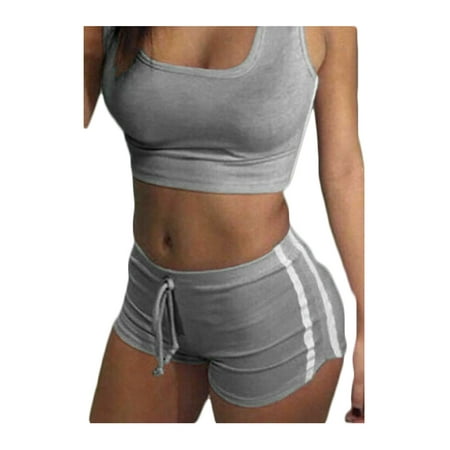 

Spring hue 2Pcs Women Yoga Padded Bra Tops Shorts Fitness Gym Sports Set