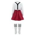 thumbnail image 2 of Alvivi Kids Schoolgirls Uniform Outfits Shirt Tops with Suspender Skirt Bowtie Socks Cosplay Costume Set Type A Burgundy 11-12, 2 of 7