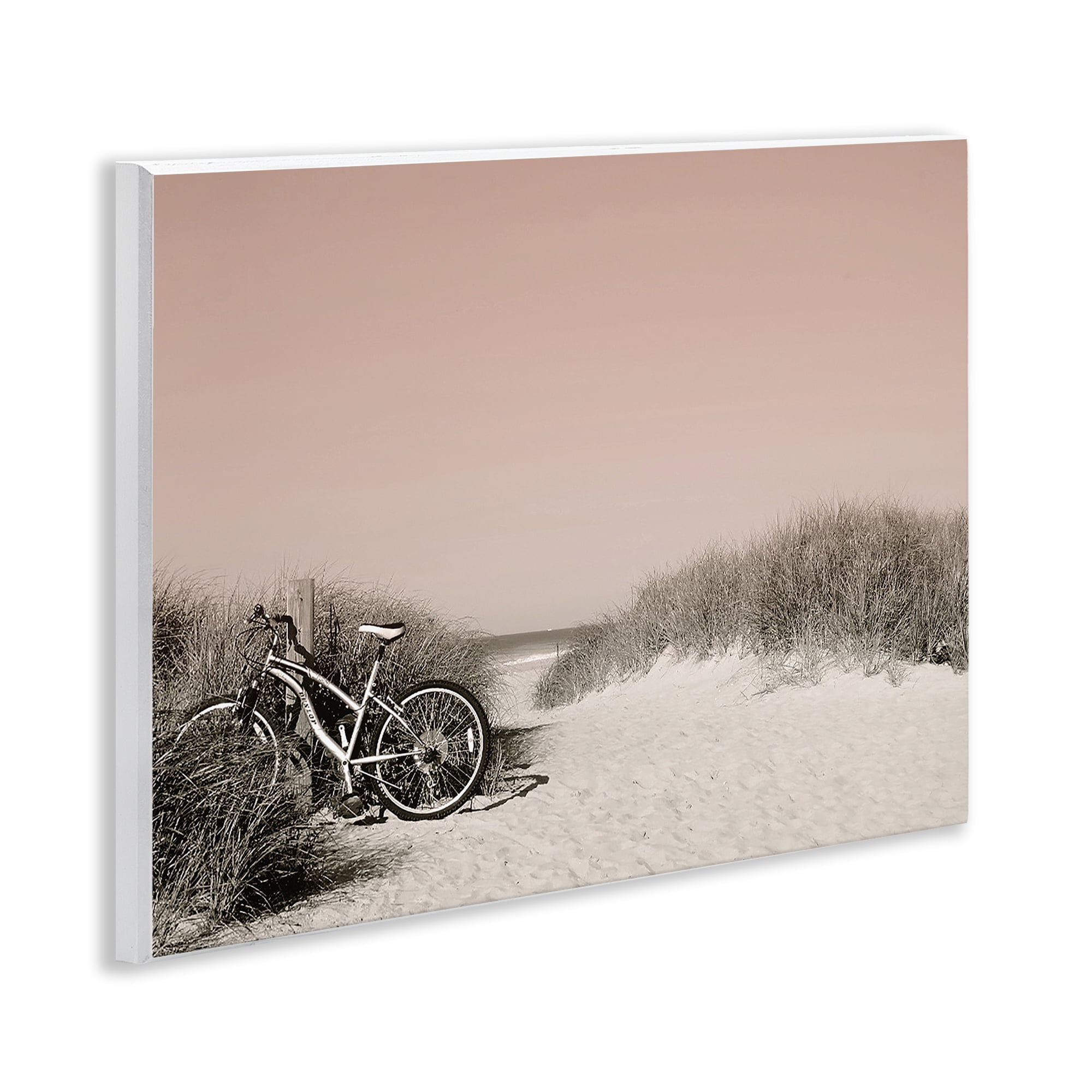 Stupell Industries Bicycle Ride Paused Nautical & Beach Photography Unframed Art Print Wall Art, 14 x 11